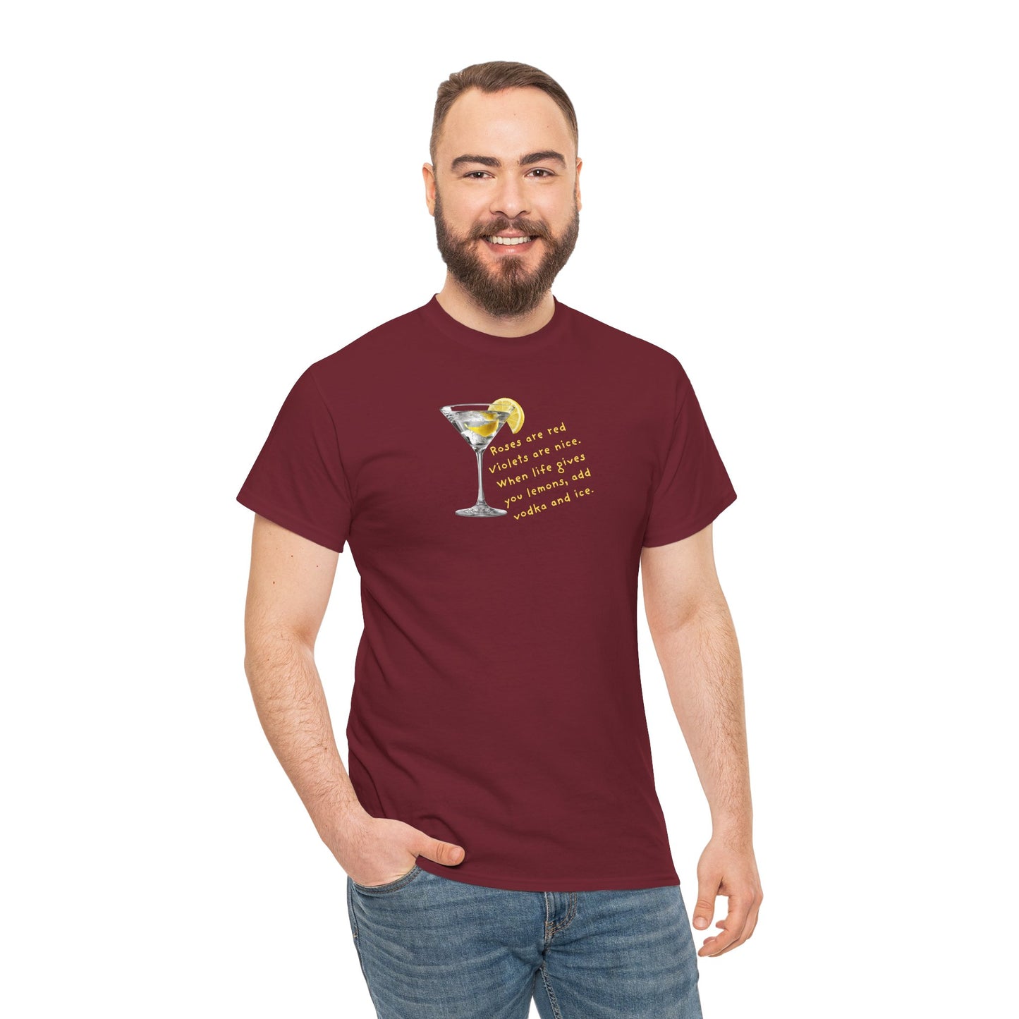 UNISEX Martini Lemon Graphic Tee — 'When life gives you lemons, make a martini'