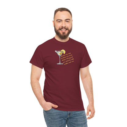 UNISEX Martini Lemon Graphic Tee — 'When life gives you lemons, make a martini'