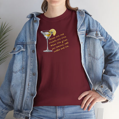UNISEX Martini Lemon Graphic Tee — 'When life gives you lemons, make a martini'