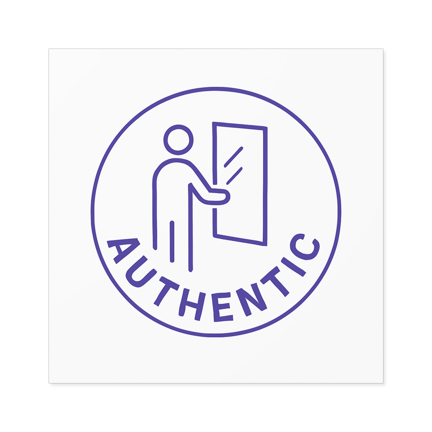 Authentic Mirror Badge Sticker — Square Indoor/Outdoor Vinyl