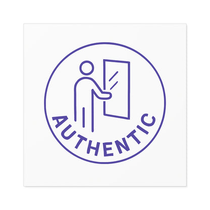 Authentic Mirror Badge Sticker — Square Indoor/Outdoor Vinyl