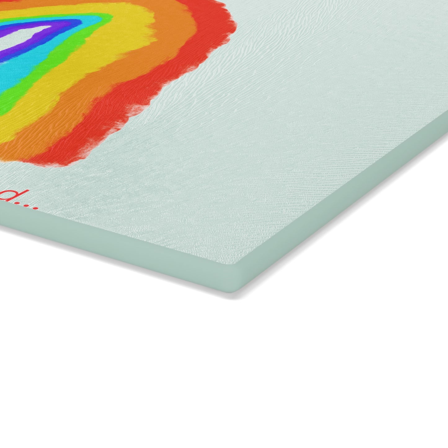 Thank You for Being a Friend Rainbow Glass Cutting Board