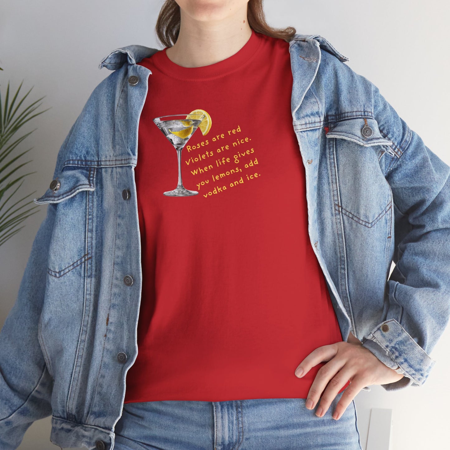 UNISEX Martini Lemon Graphic Tee — 'When life gives you lemons, make a martini'