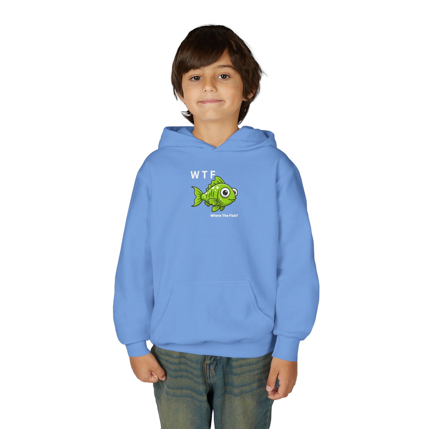 UNISEX Youth Hoodie — "WTF Where The Fish?"