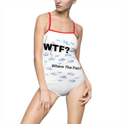 Women's One-Piece Swimsuit — "WTF? Where The Fish? "