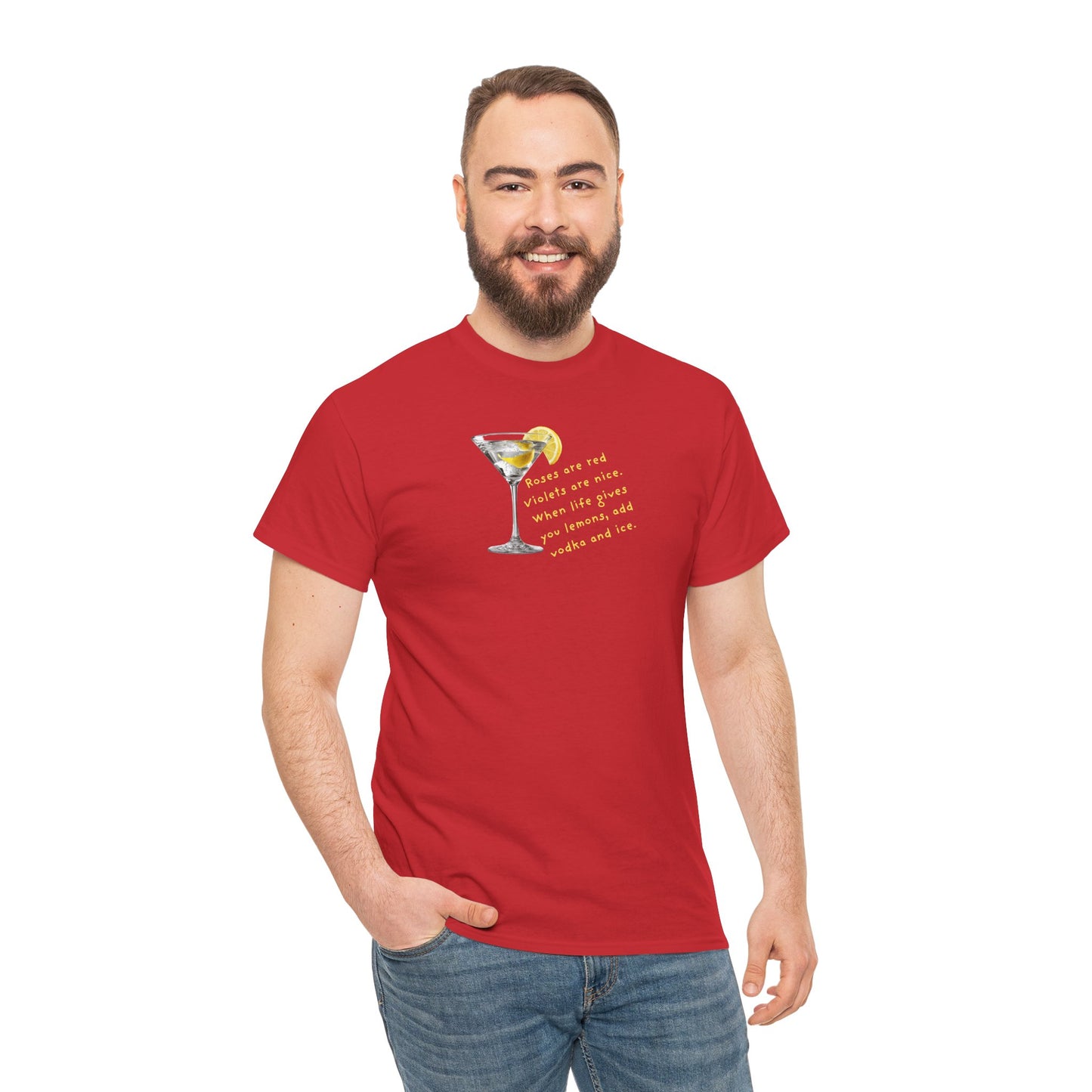UNISEX Martini Lemon Graphic Tee — 'When life gives you lemons, make a martini'