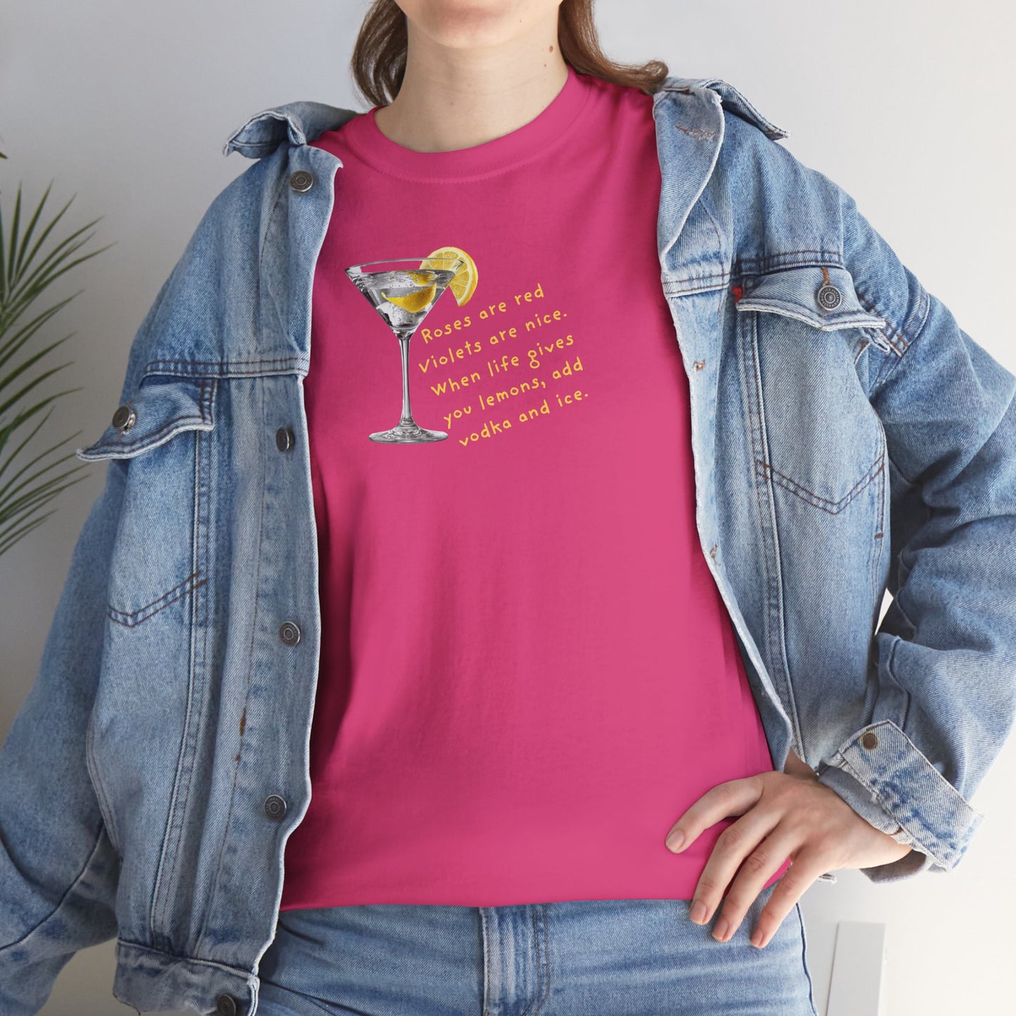 UNISEX Martini Lemon Graphic Tee — 'When life gives you lemons, make a martini'