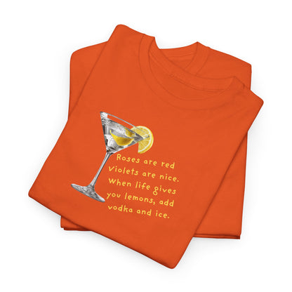UNISEX Martini Lemon Graphic Tee — 'When life gives you lemons, make a martini'
