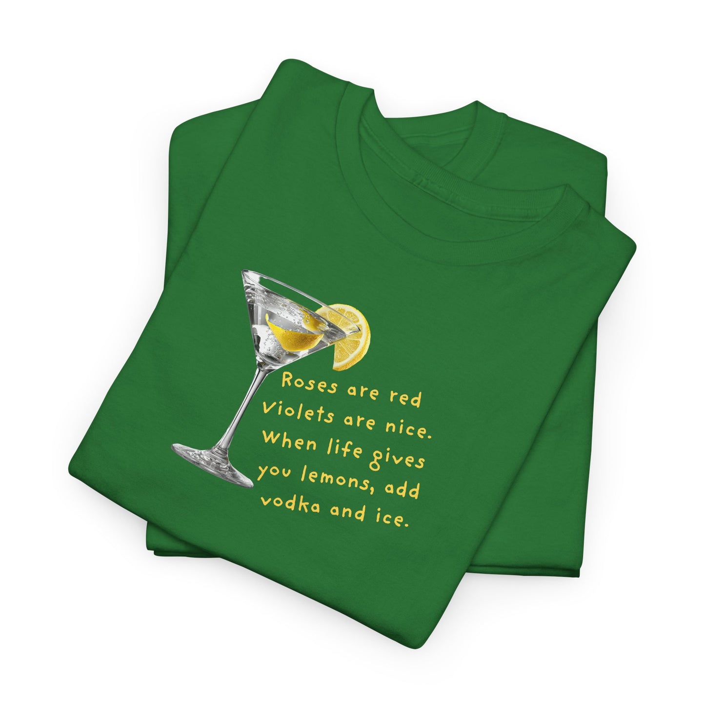 UNISEX Martini Lemon Graphic Tee — 'When life gives you lemons, make a martini'