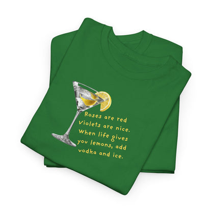 UNISEX Martini Lemon Graphic Tee — 'When life gives you lemons, make a martini'