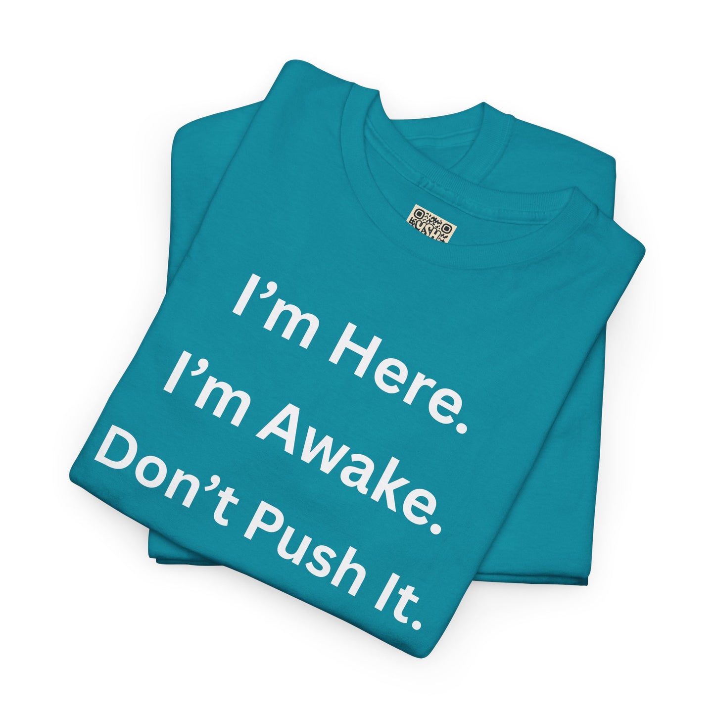 UNISEX T Shirt - "I'm Here. I'm Awake. Don't Push It."