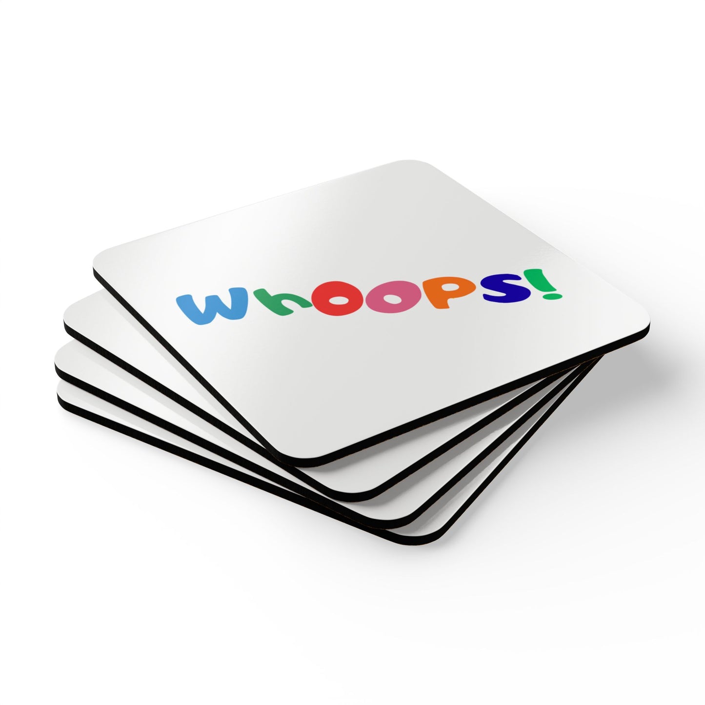 Cork Coaster Set — "Whoops!"