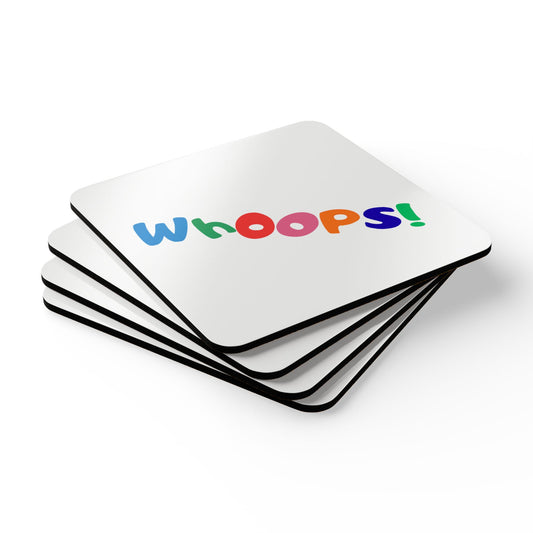 Cork Coaster Set — "Whoops!"