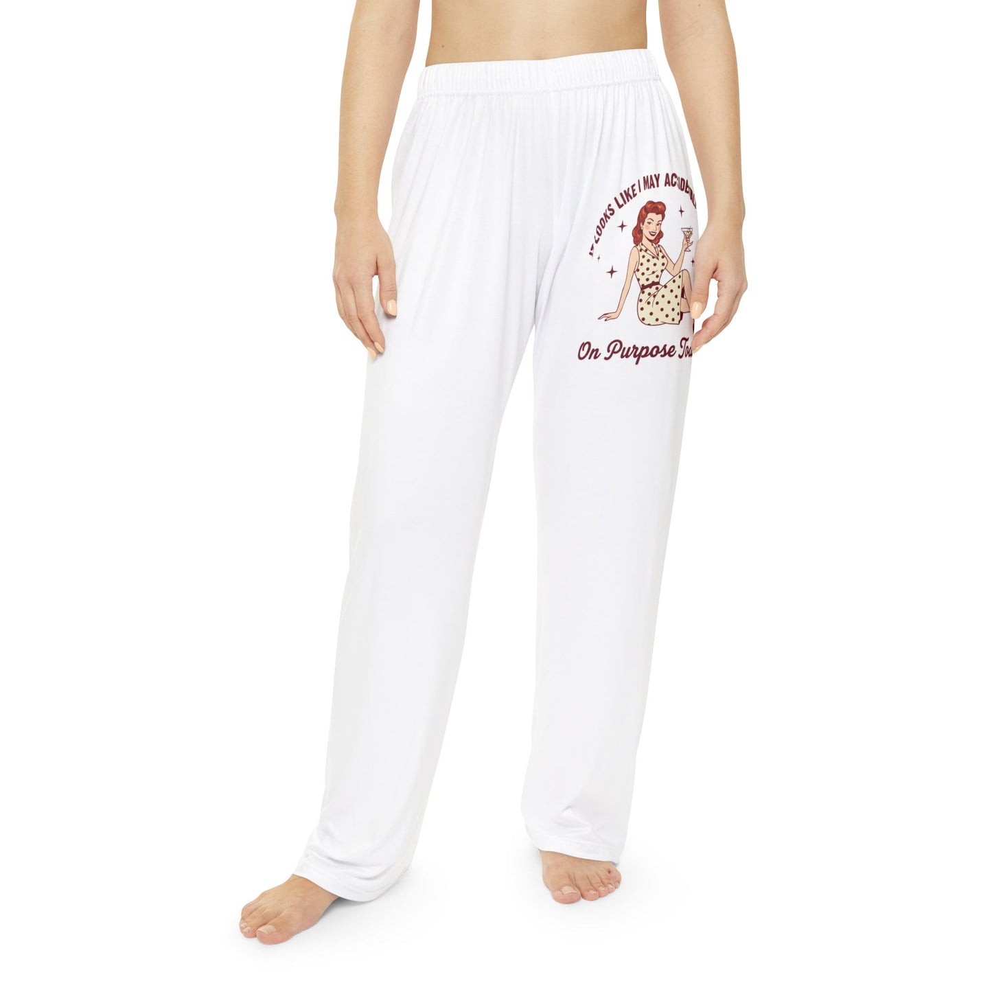 Retro Pin-Up 'On Purpose Today' Women's Pajama Pants