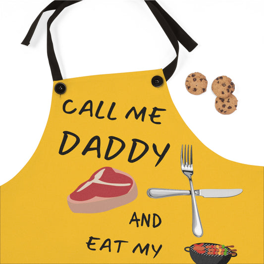 Apron — "Call Me Daddy and Eat My Meat"  BBQ Chef Apron