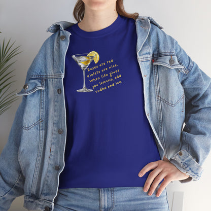 UNISEX Martini Lemon Graphic Tee — 'When life gives you lemons, make a martini'