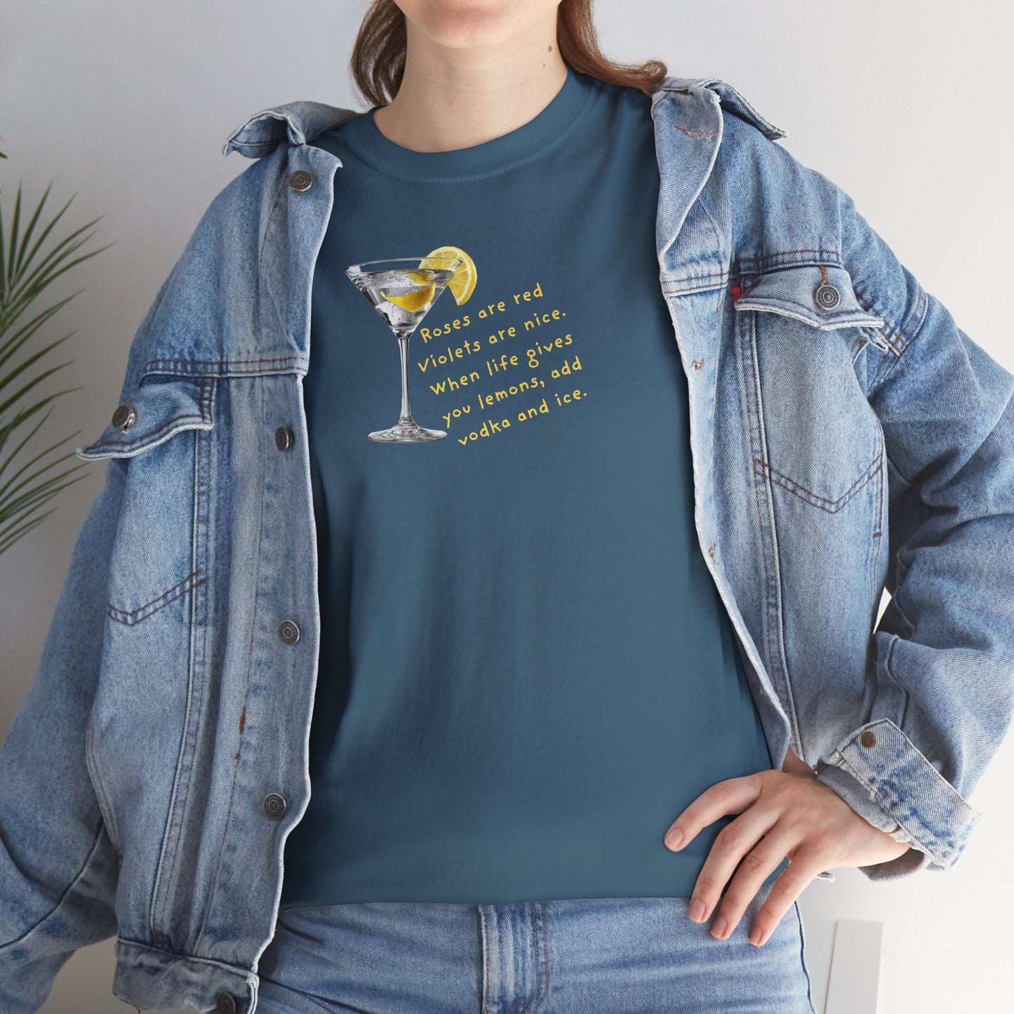 UNISEX Martini Lemon Graphic Tee — 'When life gives you lemons, make a martini'