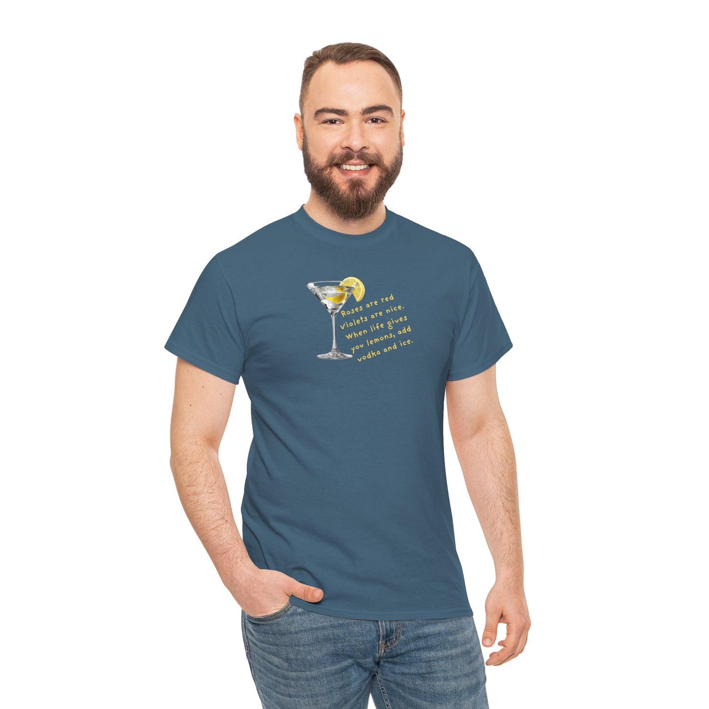 UNISEX Martini Lemon Graphic Tee — 'When life gives you lemons, make a martini'