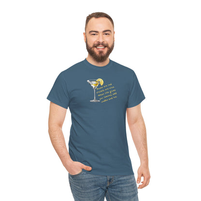 UNISEX Martini Lemon Graphic Tee — 'When life gives you lemons, make a martini'