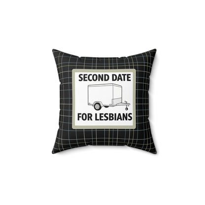 Second Date for Lesbians Trailer Pillow — Pride Decorative Throw Pillow