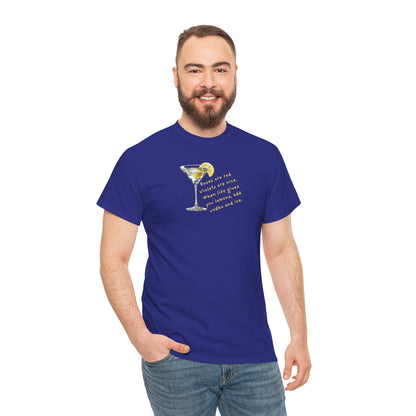 UNISEX Martini Lemon Graphic Tee — 'When life gives you lemons, make a martini'