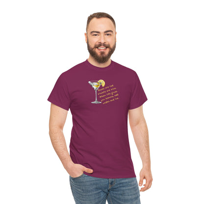 UNISEX Martini Lemon Graphic Tee — 'When life gives you lemons, make a martini'